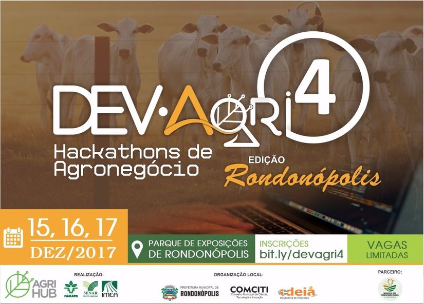 4ª edição do Dev.Agri acontece entre os dias 15 e 17 em Rondonópolis