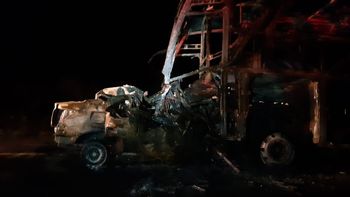 Motorista morre carbonizado após bater de frente com ônibus na BR-364