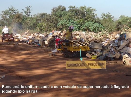Porcalhões: Até supermercado é flagrado jogando lixo em ruas de Rondonópolis