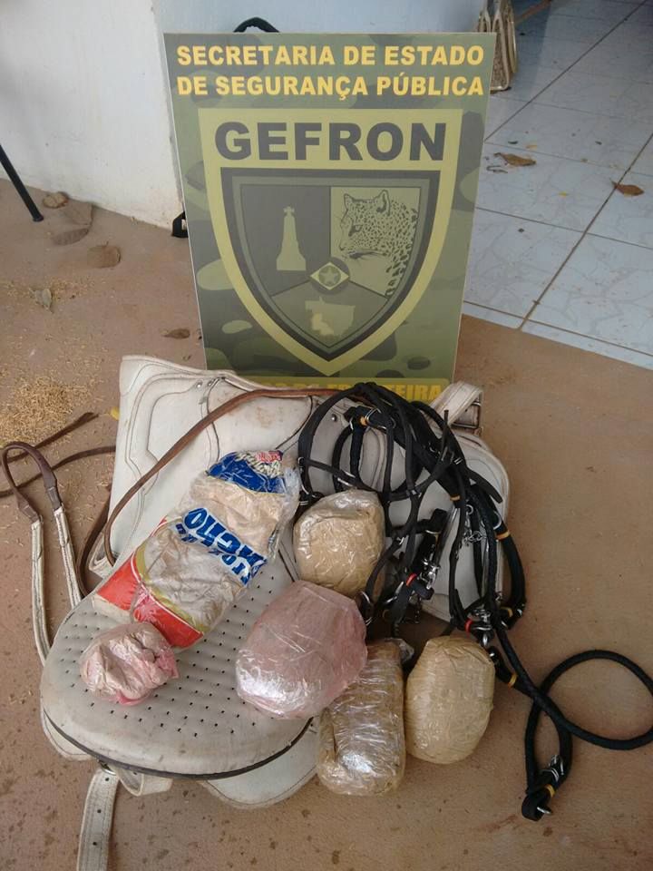 Gefron e Polícia Federal apreendem droga em sela de cavalo
