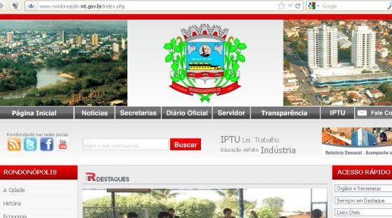 Site da Prefeitura mantém lista com nomes de secretários de Pátio