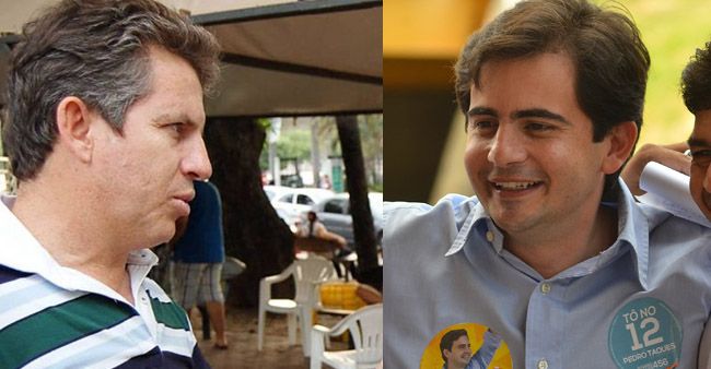 Candidato a deputado federal Fabio Garcia vota na companhia de Mauro Mendes, prefeito de Cuiabá