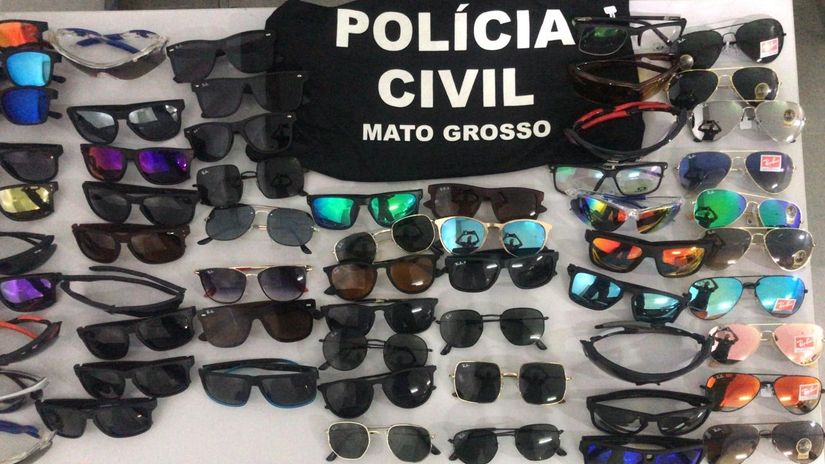 Material apreendido pela Delegacia do Consumidor, em Cuiabá.  Imagem: Divulgação / PJC