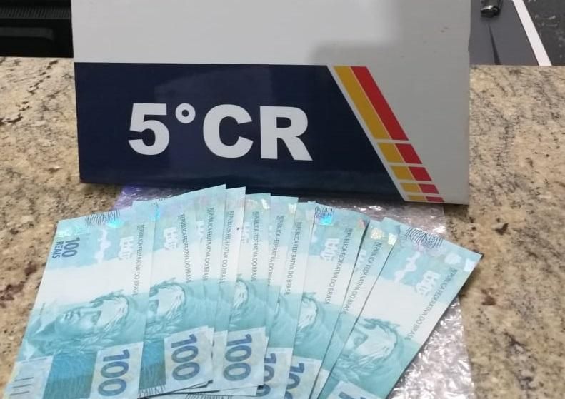 Notas foram apreendidas (Foto: divulgação  PM/MT)
