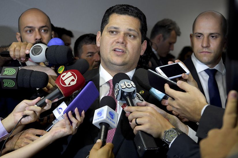 O presidente do Senado, Davi Alcolumbre (DEM-AP)   Imagem: Reprodução / Marcos Brandão/Agência Senado
