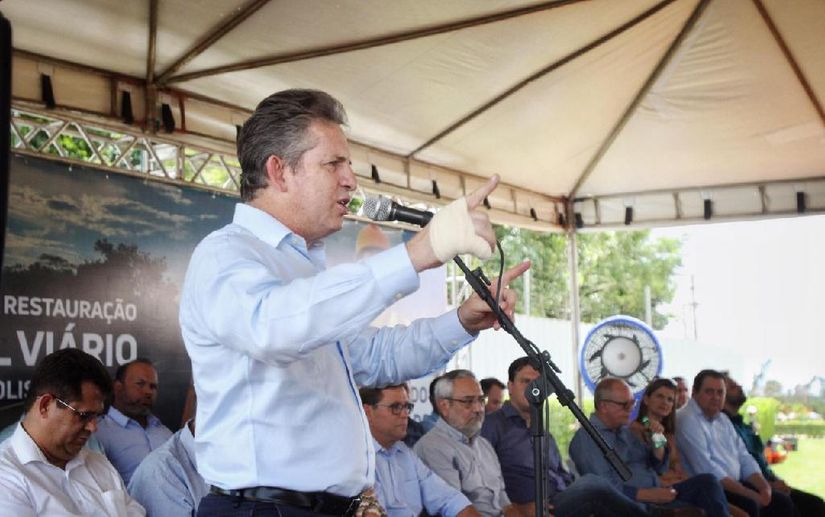O governador Mauro Mendes, durante evento em Rondonópolis. (Foto: Christiano Antonucci/Secom-MT)