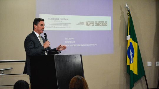 O secretário de Estado de Fazenda, Rogério Gallo, durante a audiência. (Foto: Tchélo Figueiredo - SECOM/MT