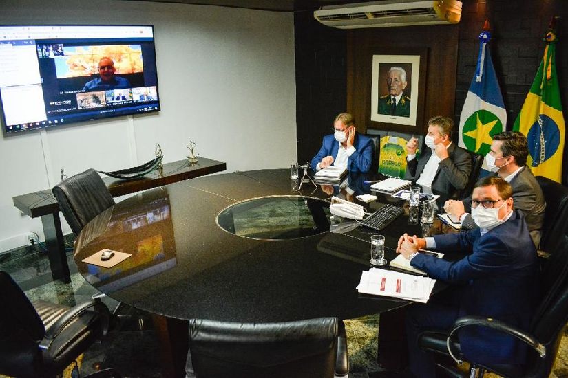 Governadores do centro-oeste fazem videoconferência com presidente da República. (Foto: assessoria)