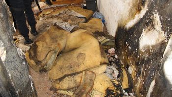 Colchões queimados pelos presos do raio 3 da Mata Grande. (Foto: assessoria)