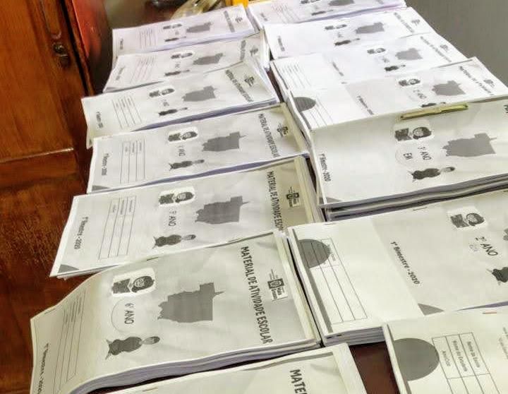O material impresso ficou à disposição dos pais sem acesso à internet. (Foto: divulgação Seduc/MT)