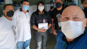 Representantes do Sindicato dos Bancários de Rondonópolis e Vigilância Epidemiológica da SMS estiveram hoje pela manhã na agência bancária