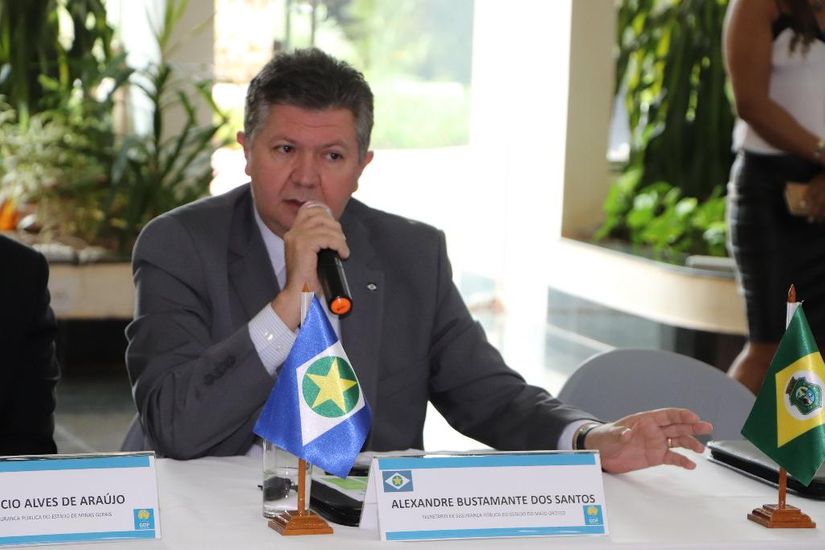 Secretário Alexandre Bustamante na reunião do Consesp, em Brasília. (Foto: Flávio Alves/SSP-DF)