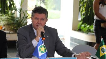 Secretário Alexandre Bustamante na reunião do Consesp, em Brasília. (Foto: Flávio Alves/SSP-DF)