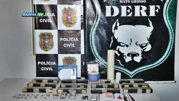 Droga apreendida pela Derf - Foto:Messias Filho / Gazeta MT