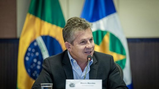O governador Mauro Mendes, que anunciou adiantamento do 13º salário. (Foto: Christiano Antonucci)