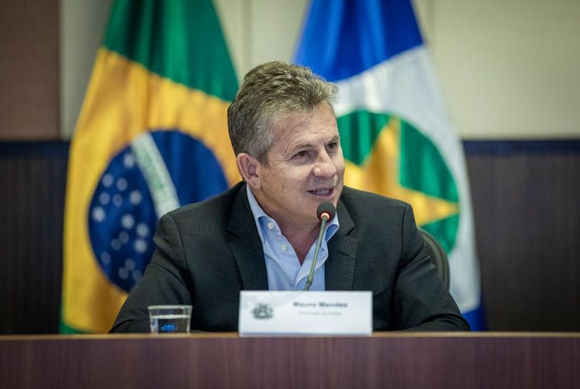 O governador Mauro Mendes, que anunciou adiantamento do 13º salário. (Foto: Christiano Antonucci)