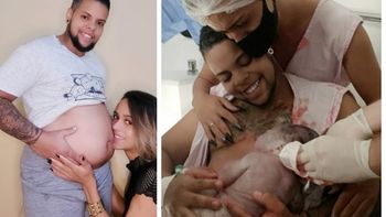 Rodrigo engravidou de forma natural e deu à luz Izabella nessa terça-feira (6) — Foto: Arquivo pessoal