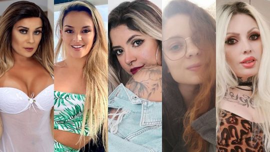 Da esq. para a dir., Nicolli Zurkin, Heloíne Moreno, Priscila Volturi, Aurora e Doce Suicide — Foto: Reprodução/Instagram