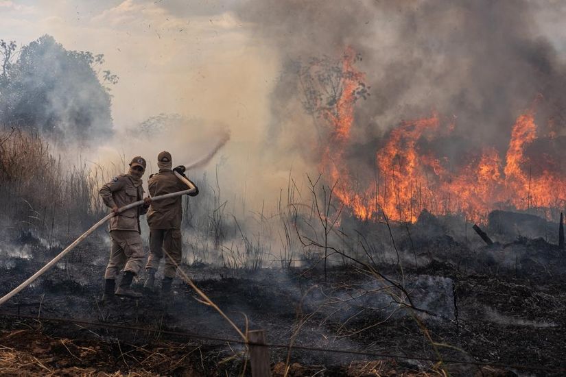 Monitoramento e combate ao Incêndio na região de Sorriso no Norte do Estado - Bombeiro e fogo - Foto por: Mayke Toscano/Secom-MT