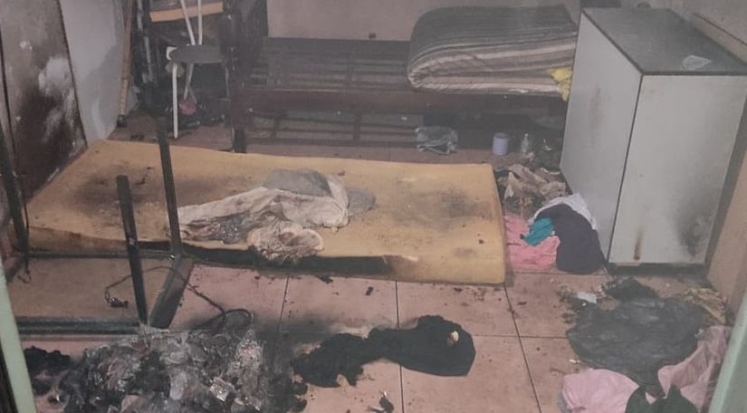 Quarto após incêndio criminoso no Recanto das Emas, no DF — Foto: PMDF/Divulgação