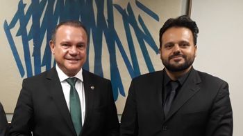 O senador Wellington convidou o deputado estadual Delegado Claudinei para a homenagem à Santa Casa de Rondonópolis