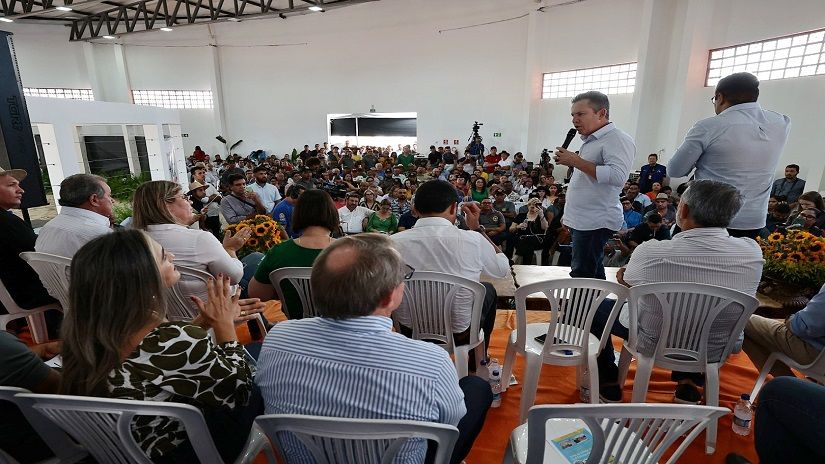 O governador Mauro Mendes, durante o evento no Araguaia Crédito - Mayke Toscano/Secom