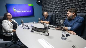 Podcast MT Conectado sobre as obras do BRT - Foto por: Michel Alvim/Secom-MT