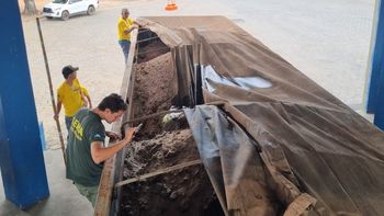 Vistoria da Sema nos caminhões com resíduos perigosos