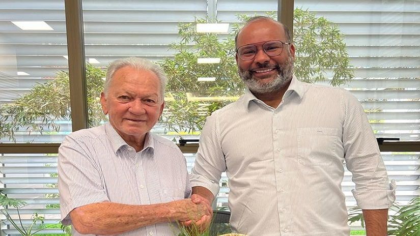 Os empresários Thiago Muniz e Aureo Candido Costa, que atuarão como parceiros no Niraj Towers, os maiores prédios do Centro-Oeste brasileiro