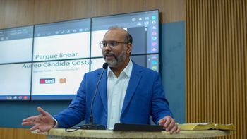 Thiago Muniz, diretor da TMI Investimentos Imobiliários, na tribuna da Câmara: “justa homenagem”