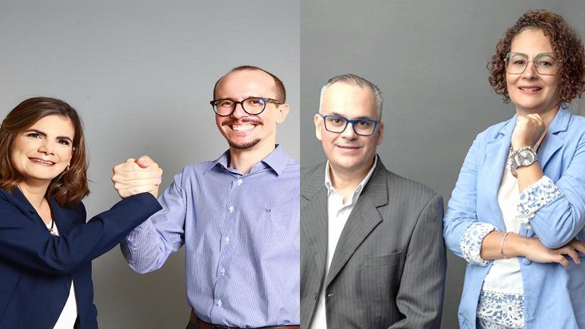 Analy Polizel e Renato Wasques(Dir) e Bia Oliveira e André Cardoso