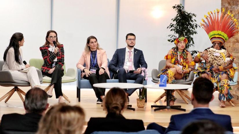 Primeira-dama Virginia Mendes apresentou projetos sociais de MT na COP 28 Crédito - Jana Pessôa/Unaf