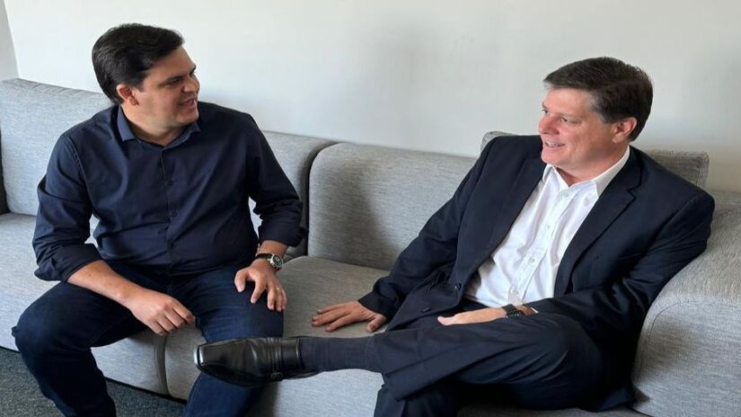 Thiago Silva com o presidente nacional do MDB