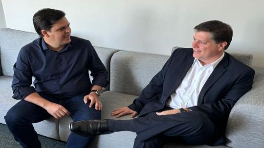 Thiago Silva com o presidente nacional do MDB