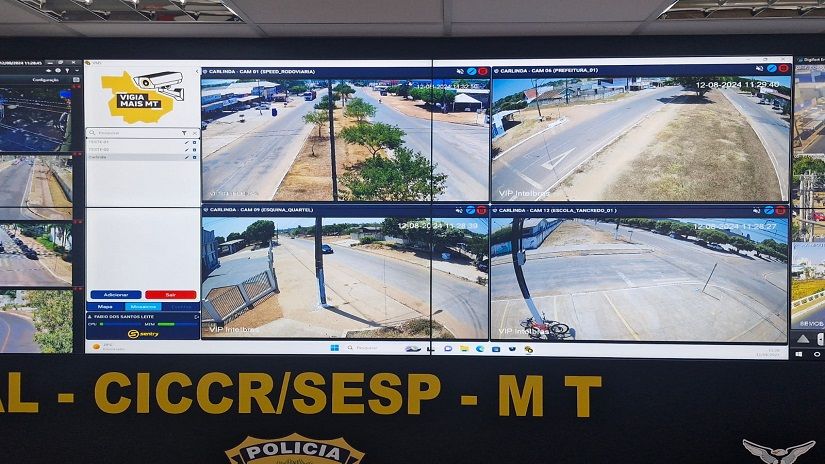 O monitoramento acontece tanto de forma local, no aplicativo dos policiais, quanto de forma central, pelo Ciosp em Cuiabá