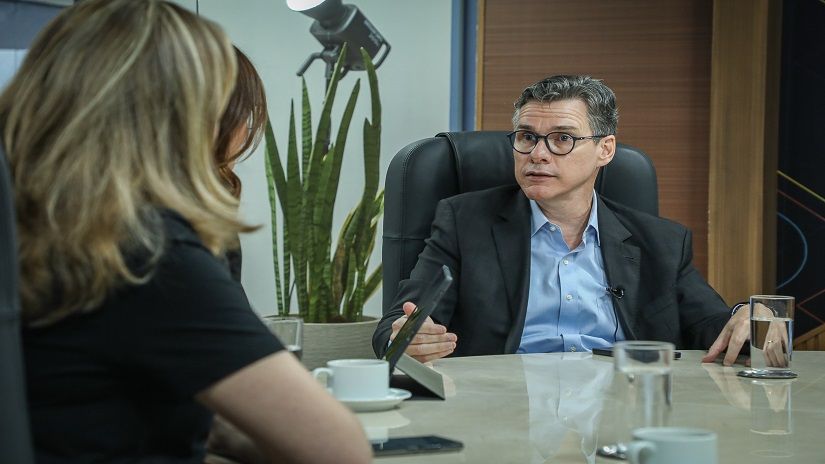 Secretário de Fazenda de Mato Grosso, Rogério Gallo, durante entrevista no Podcast MT Conectado - Foto por: Michel Alvim - Secom/MT