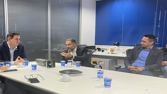 Secretário nacional de Segurança Pública, Mário Luiz Sarrubbo e o secretário de Segurança Pública de Mato Grosso, coronel César Roveri - Fot